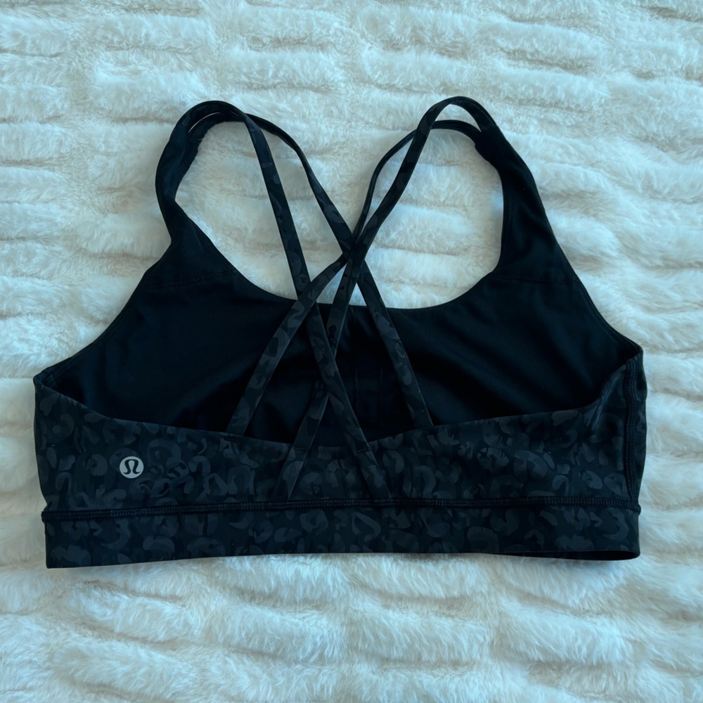 lululemon Energy Bra *Medium Support B–D Cups Color:Intertwined Camo Deep Coal M - Picture 3 of 4